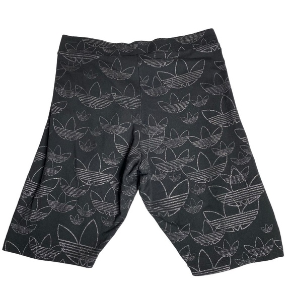 Adidas Black Glitter Logo Print Shorts - Size M - Picture 2 of 6